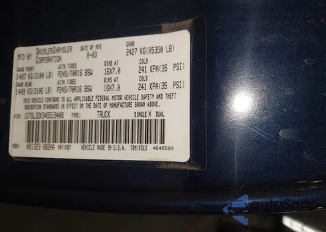 2004 Dodge Dakota Sport from USA, damaged, VIN 1D7GL32K94S519408